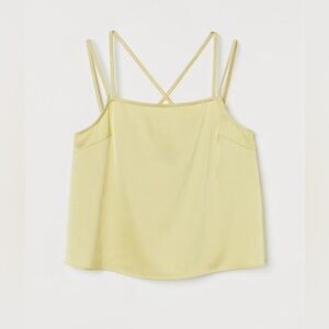 H&M Yellow Strappy Women's satin Top blouse